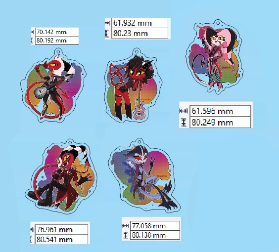 Rock Band AU Keyrings