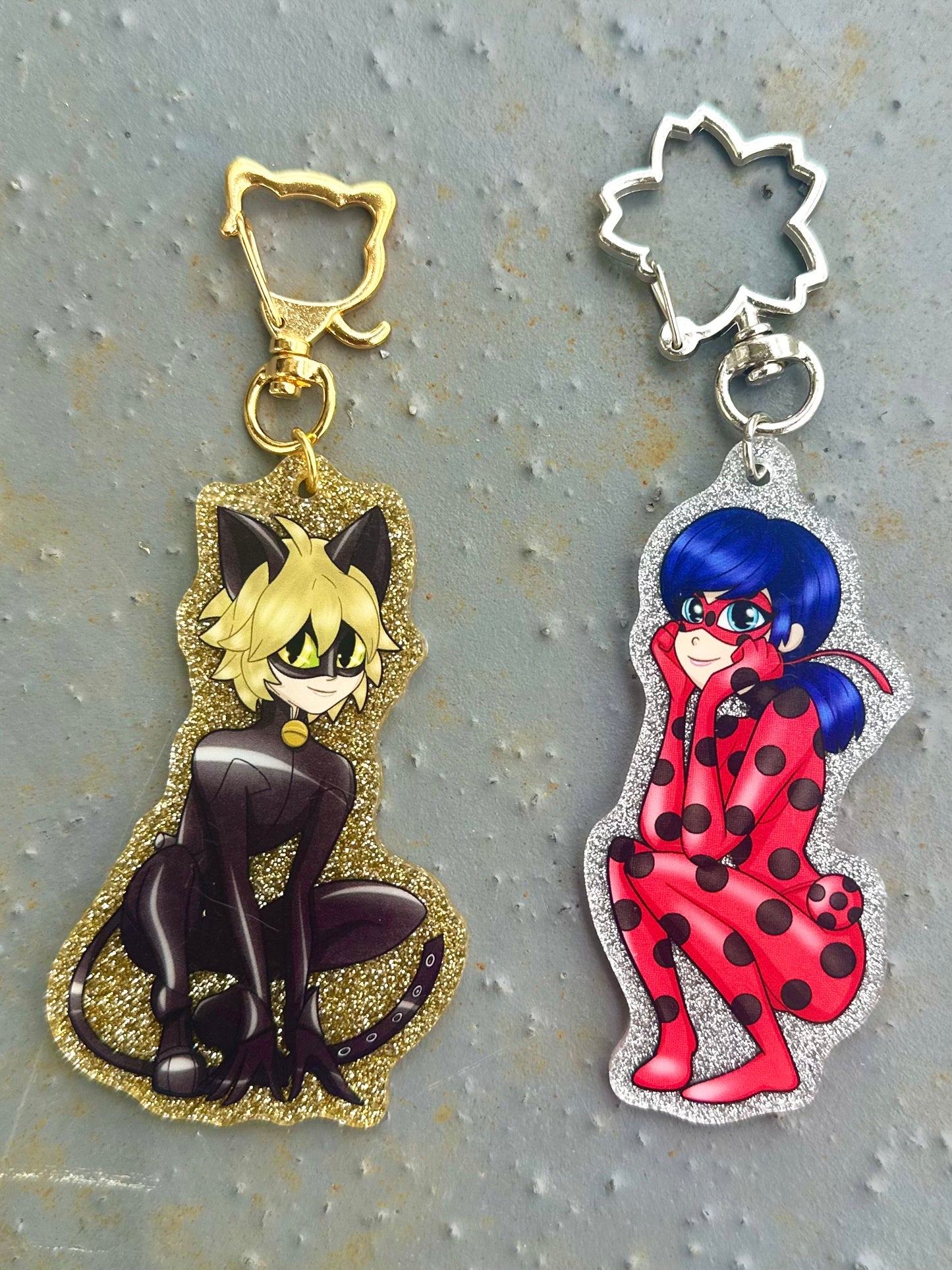 Miraculous Ladybug & Cat Noir Keychains