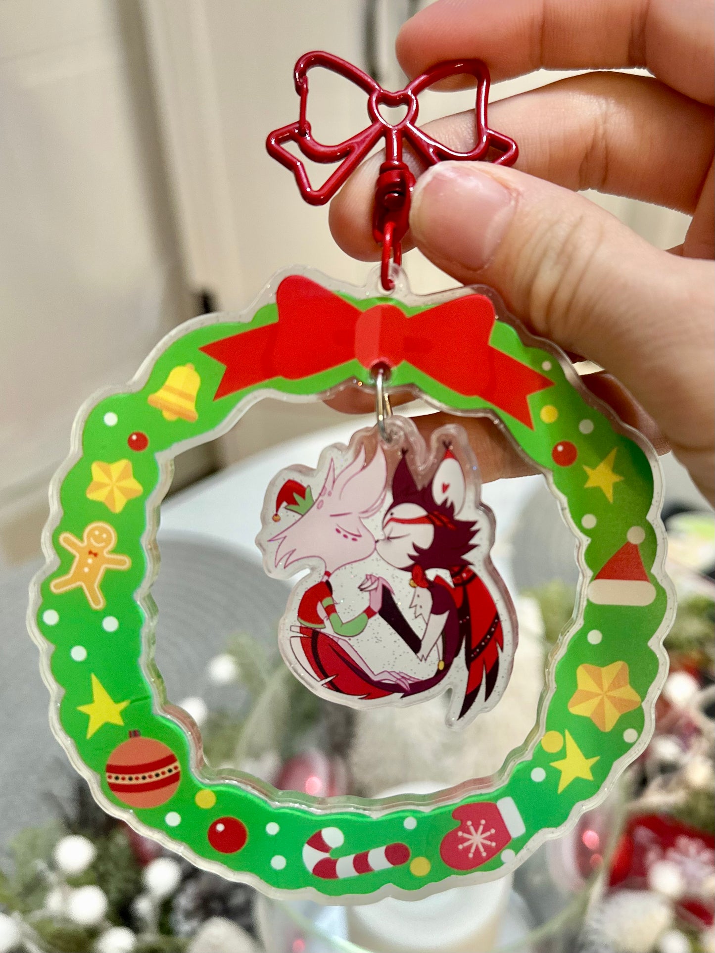 HuskerDust Wreath Keychain
